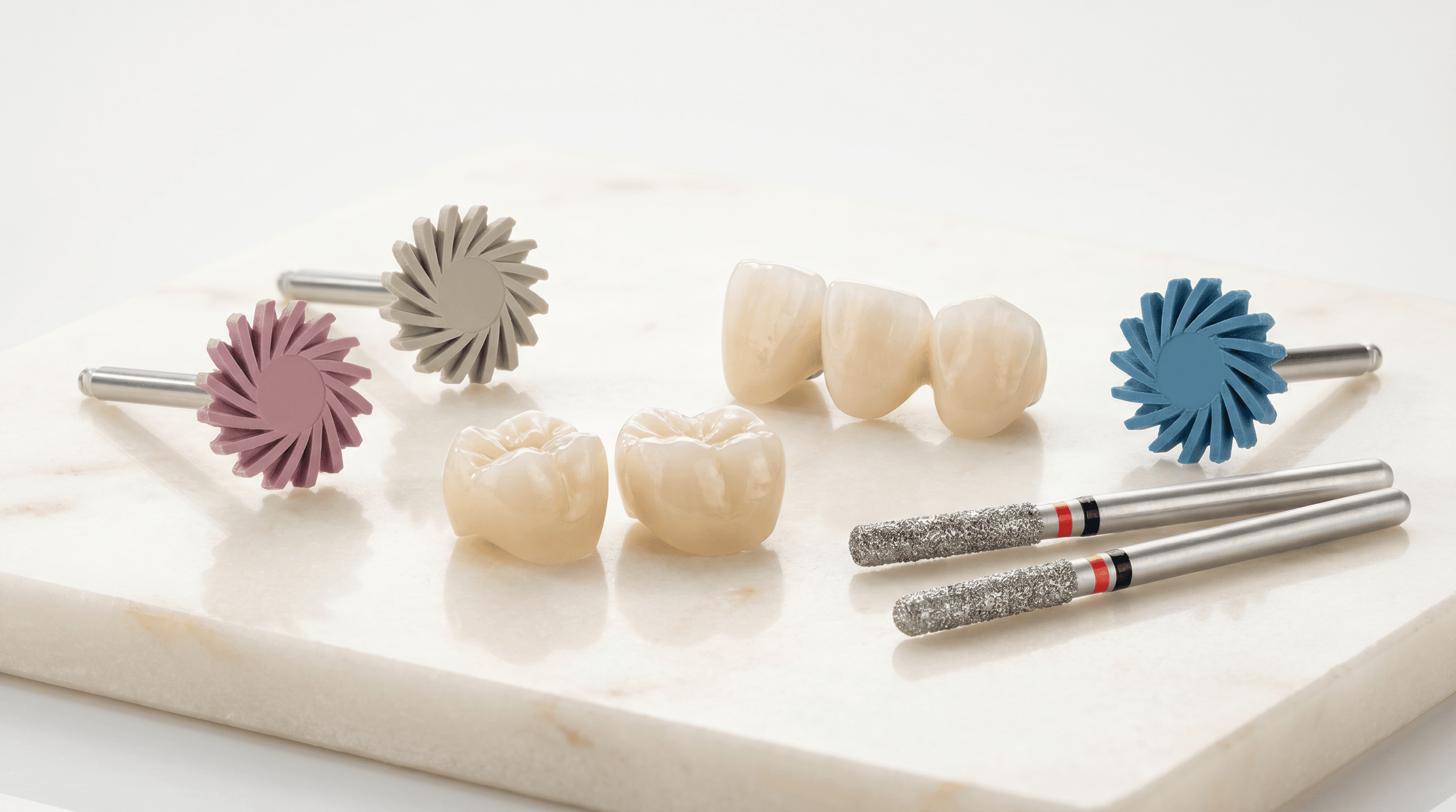 Working with all-ceramics: cutting, adjusting and polishing lithium disilicate and zirconia
