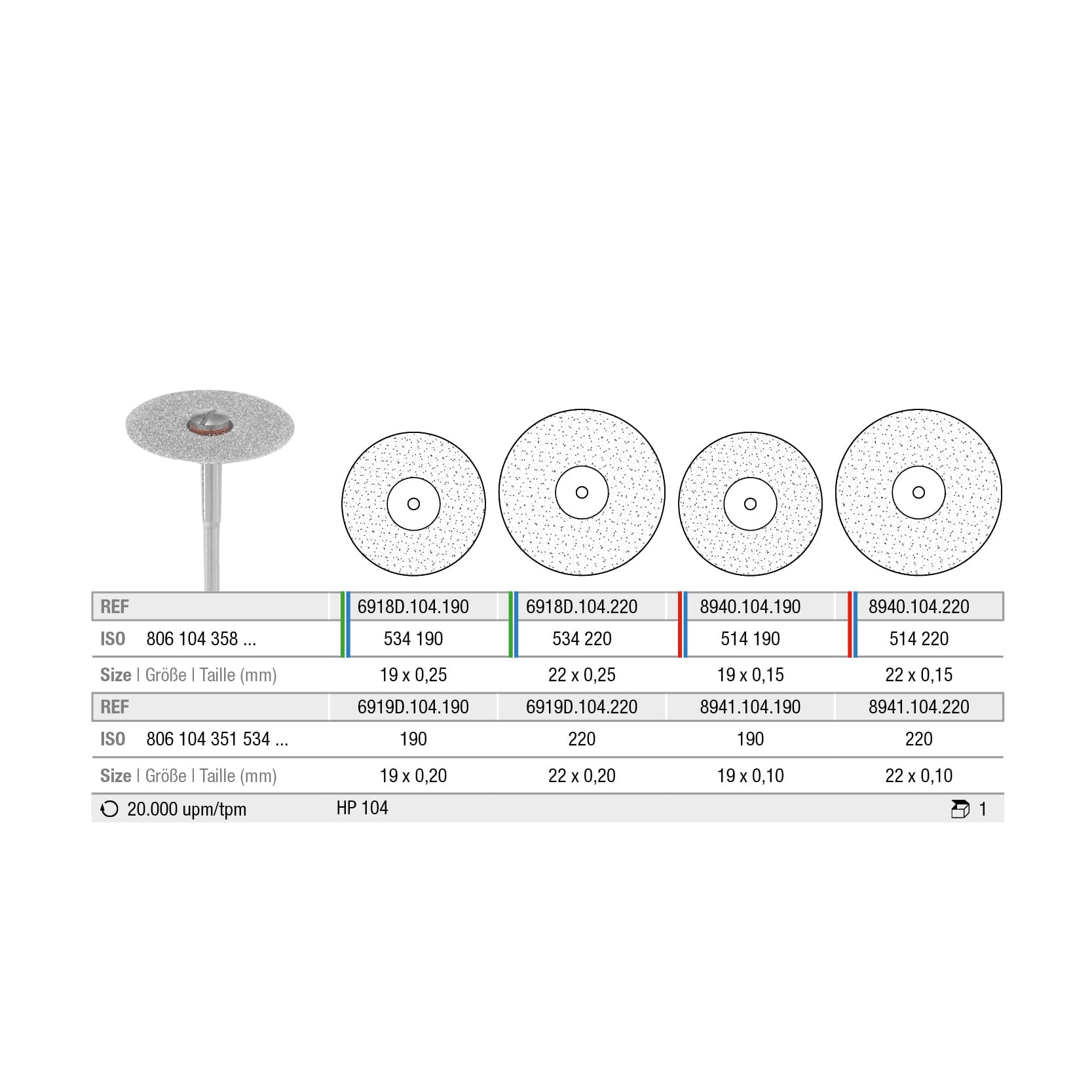 6918D.104.190x001 Disc, very thin, rim-cutting, both sides