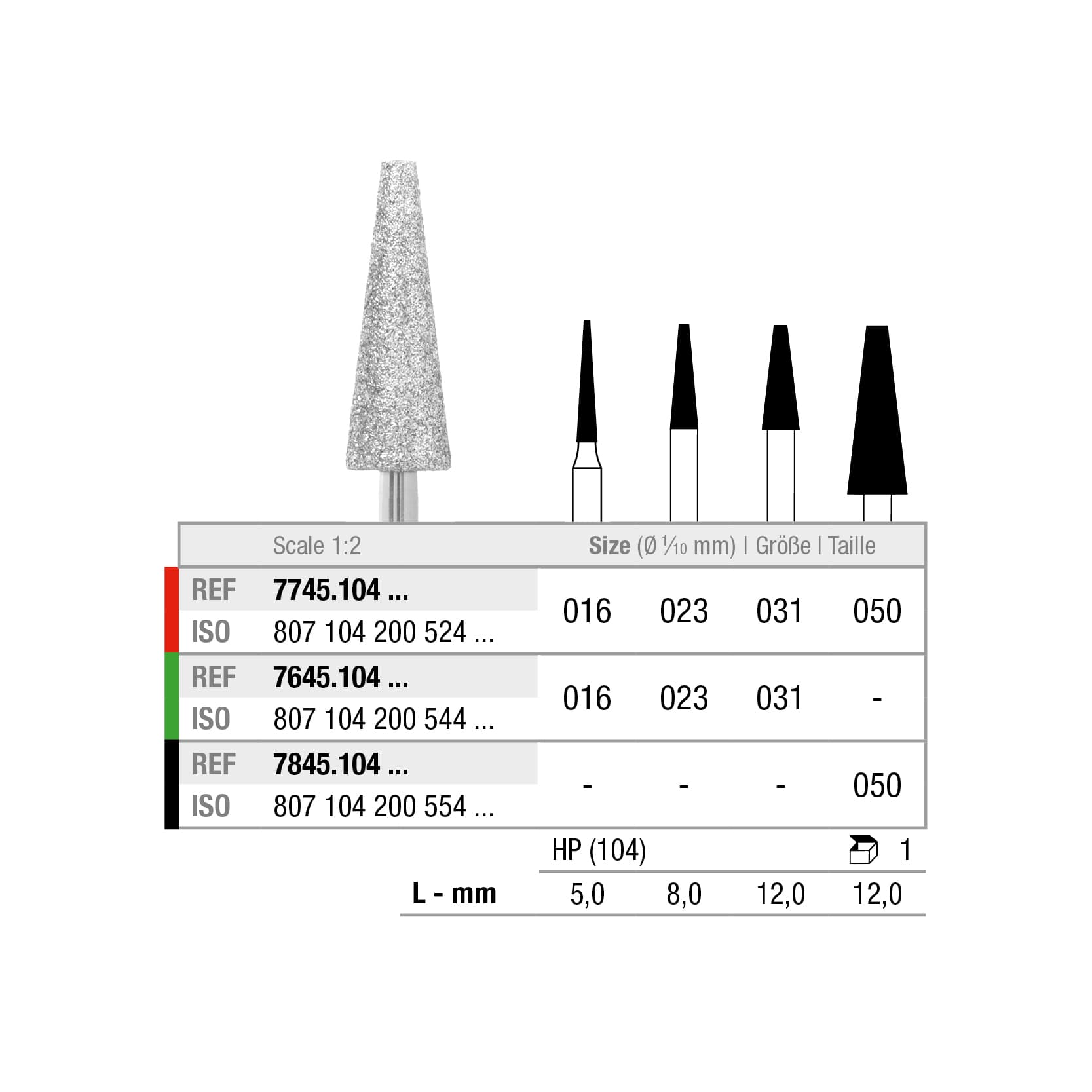 7745.104.016x001 Round End Taper