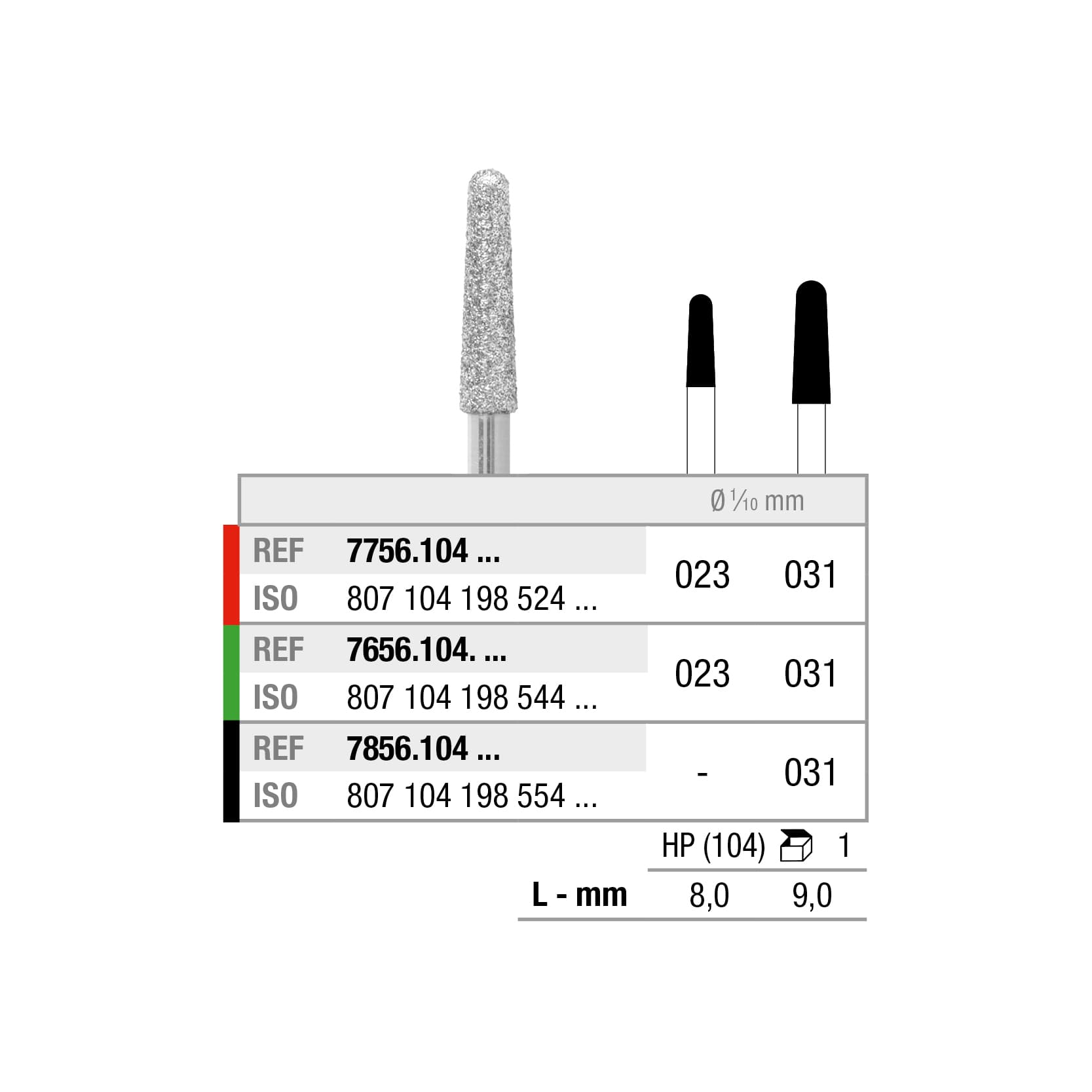 7856.104.023x001 Round End Taper