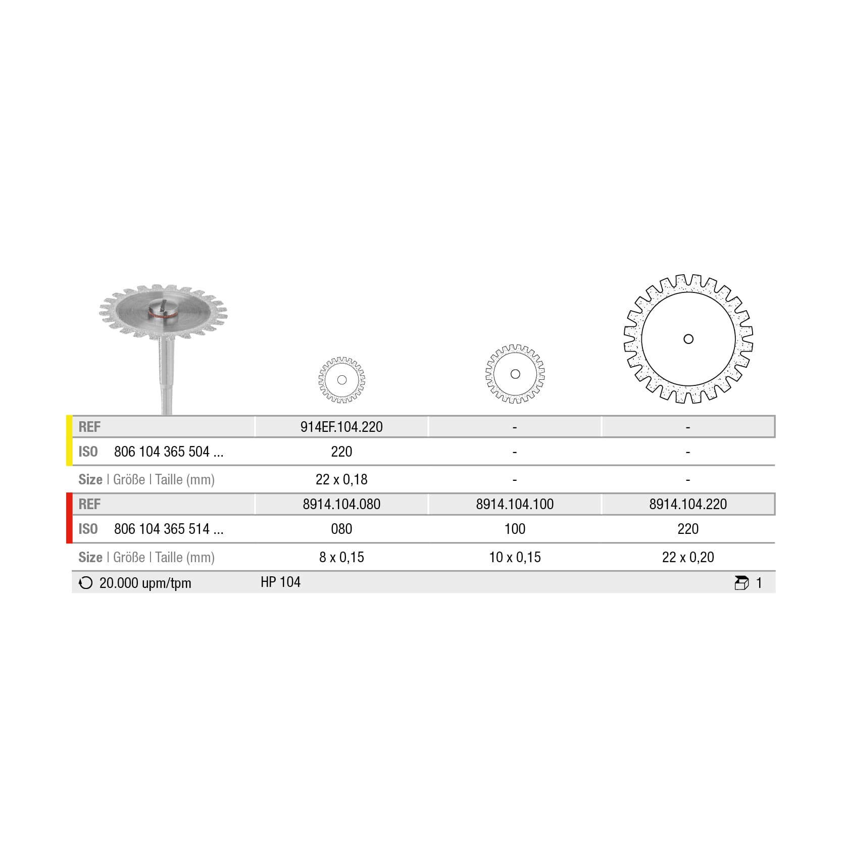 8914.104.080x001 Disc, thin, with V-Toothing