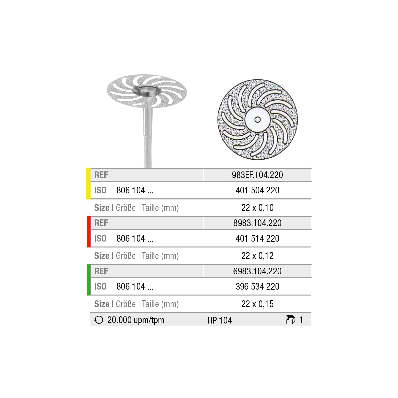 8983.104.220x001 Disc, very thin, perforated