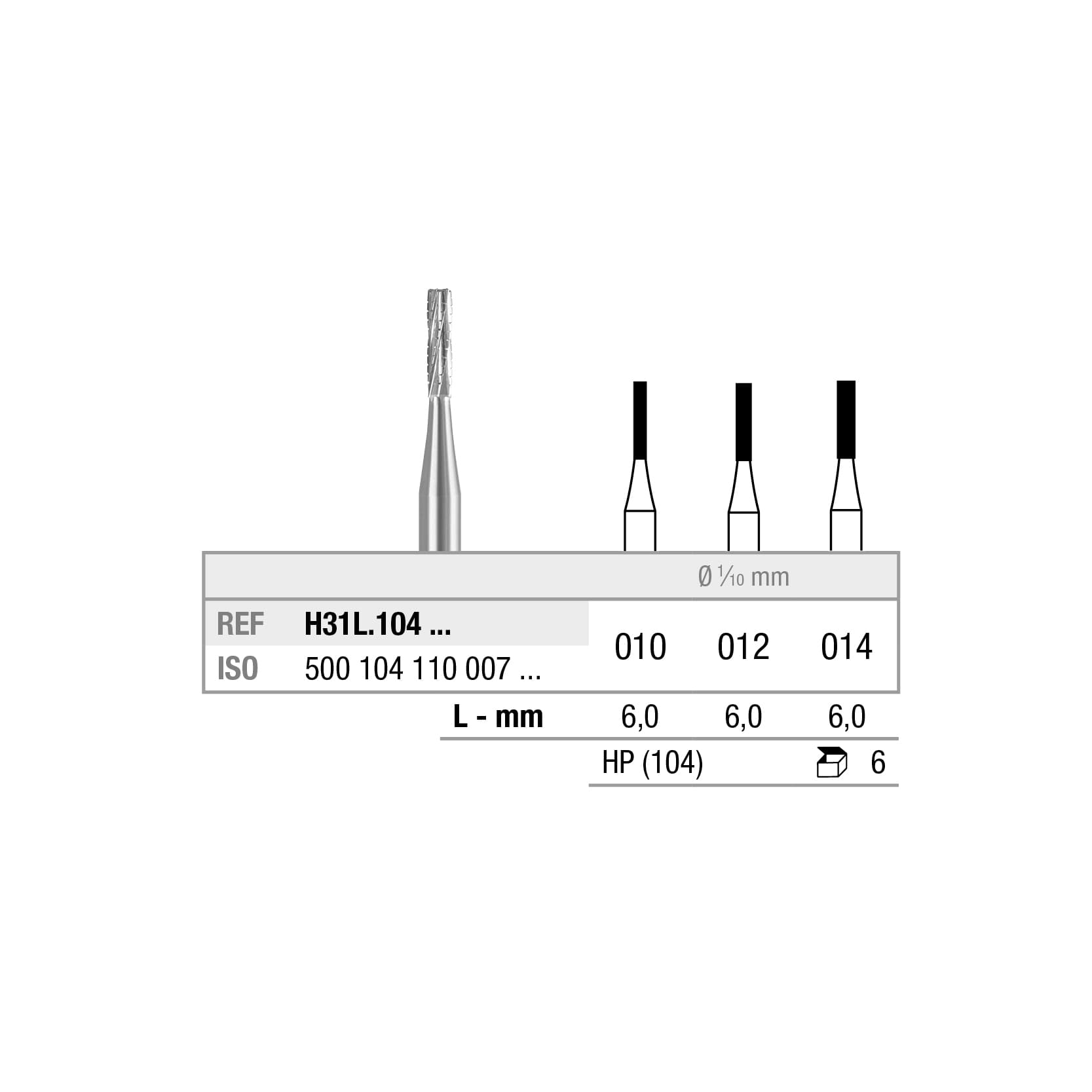 H31L.104.010x006 Flat End Cylinder