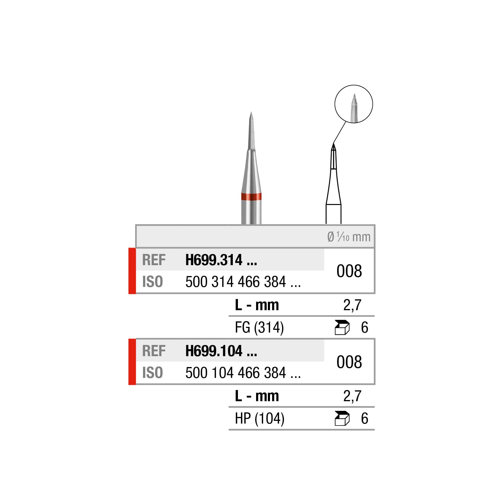 H699.314.008x006 Bur, conical