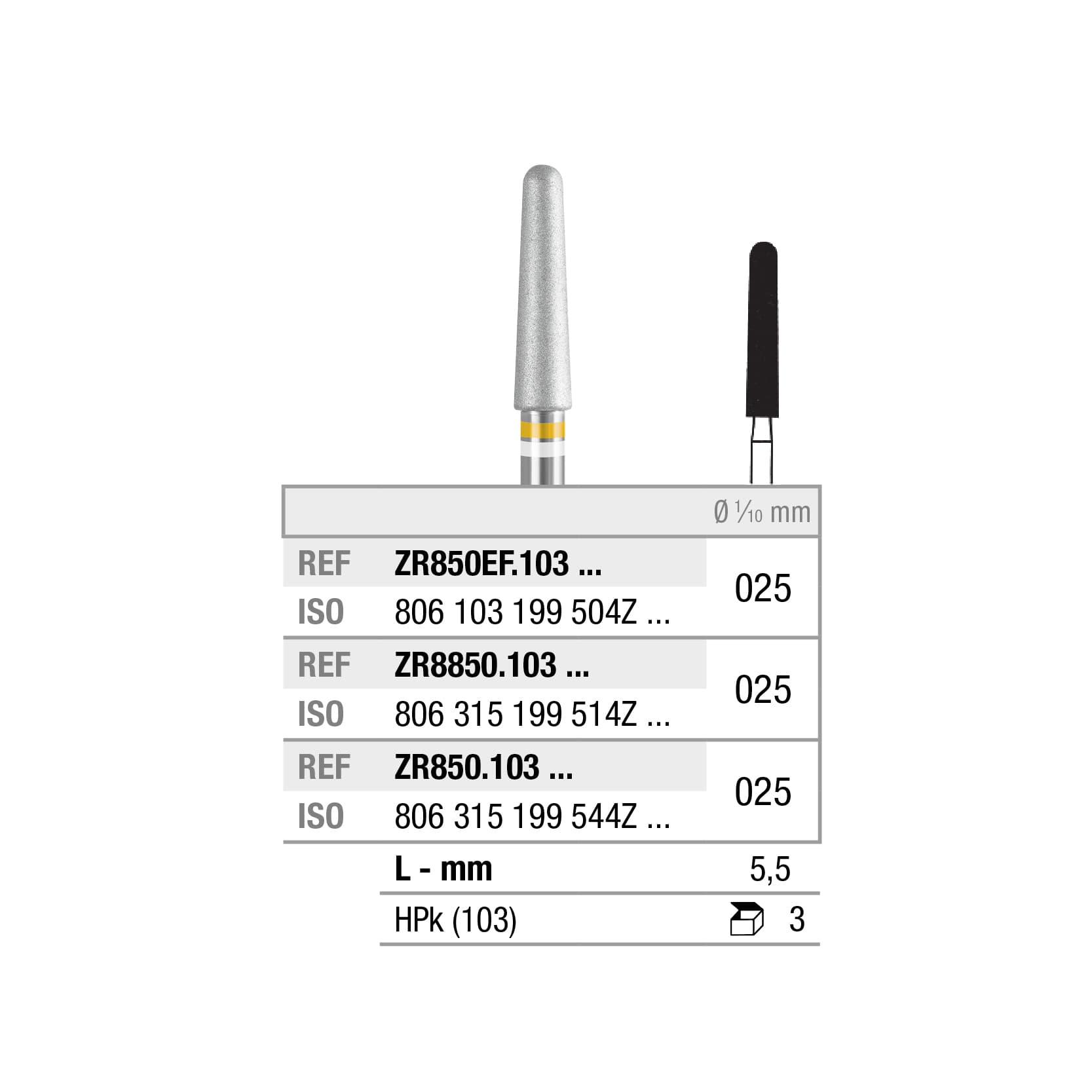 ZR850.103.031x001 Round End Taper