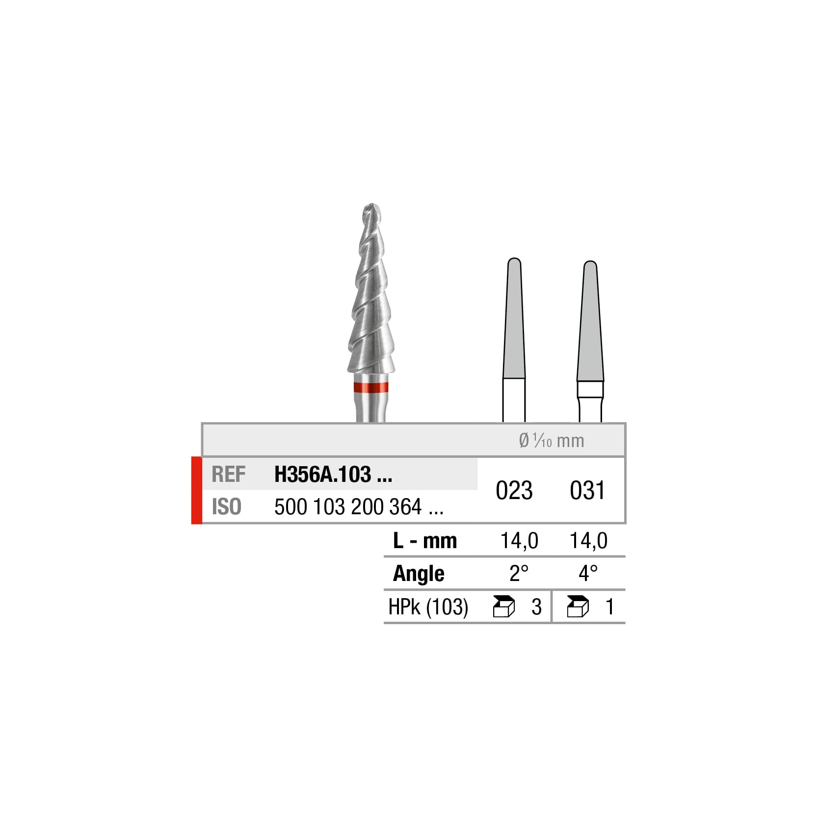 H356A.103.031x001 Round End Taper